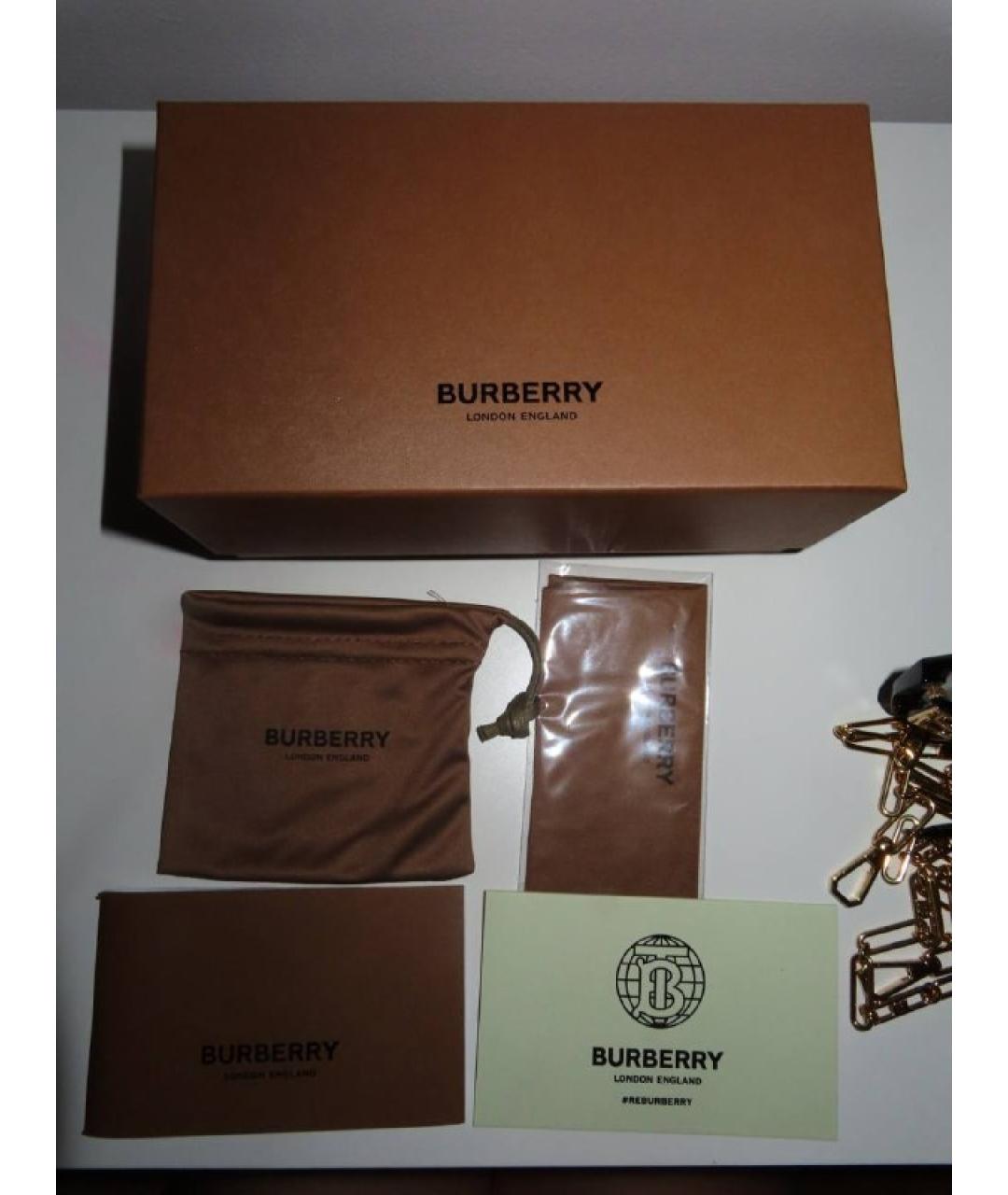 BURBERRY Черные пластиковые солнцезащитные очки, фото 4