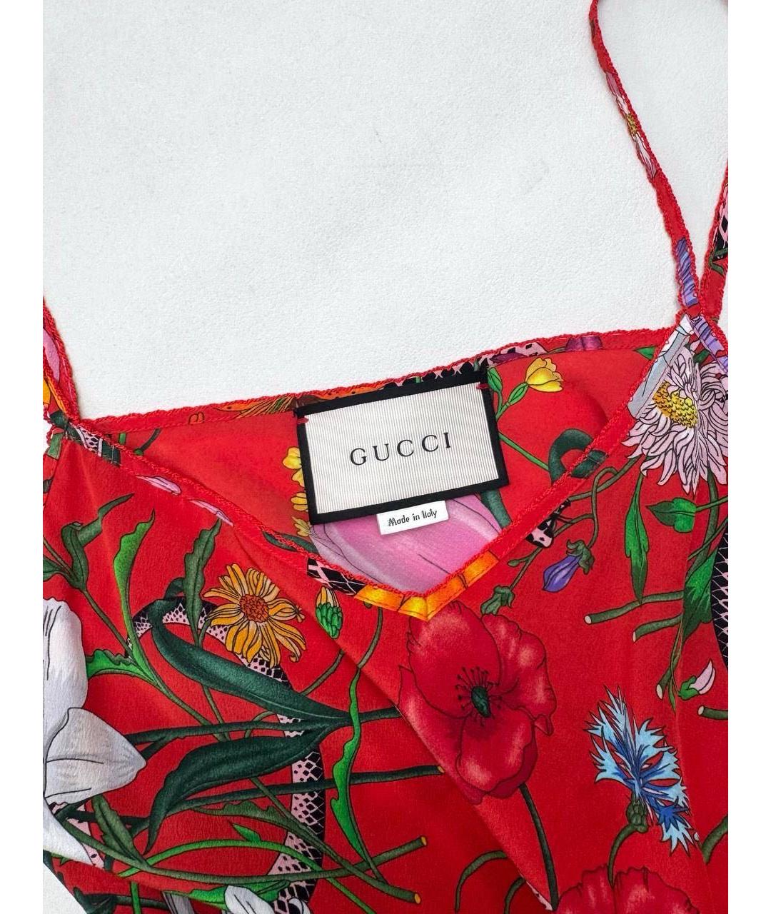 GUCCI Мульти шелковая майка, фото 3