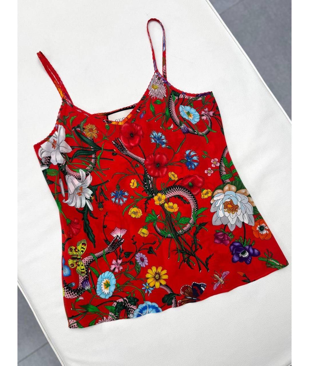 GUCCI Мульти шелковая майка, фото 7