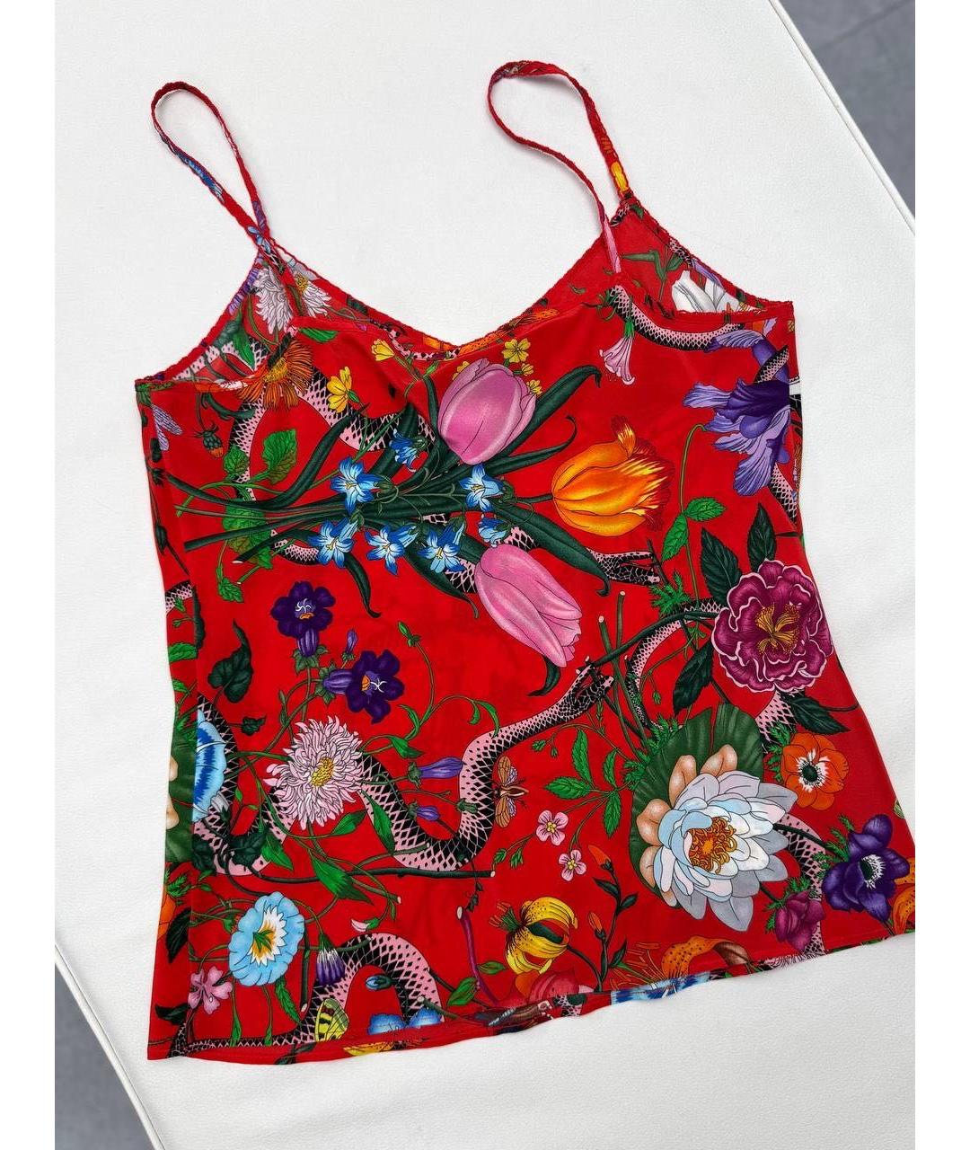 GUCCI Мульти шелковая майка, фото 2