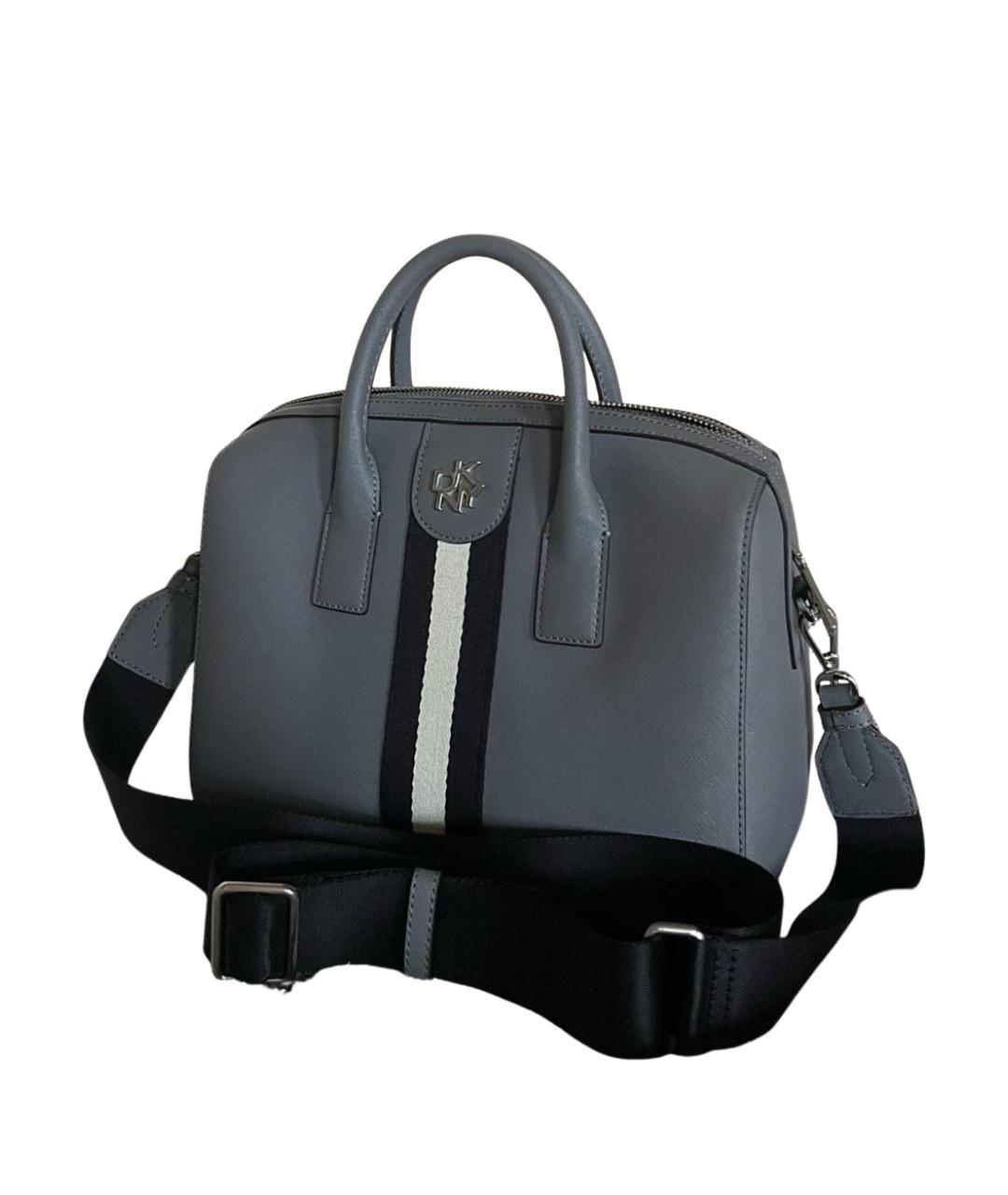 DKNY Серая кожаная сумка с короткими ручками, фото 1