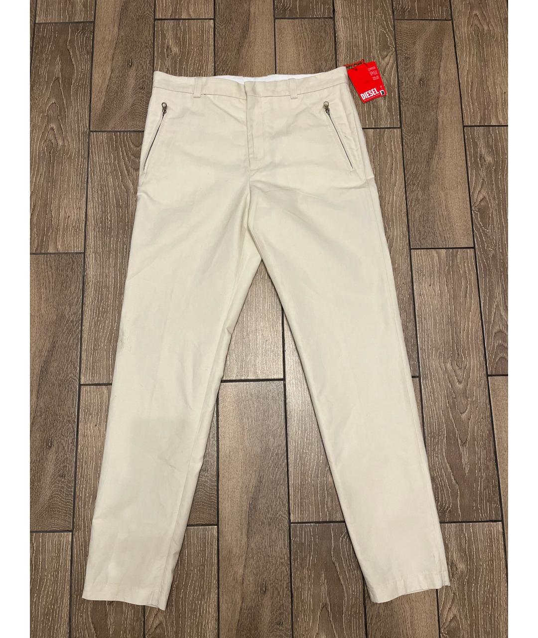 DIESEL Белые хлопковые повседневные брюки, фото 6