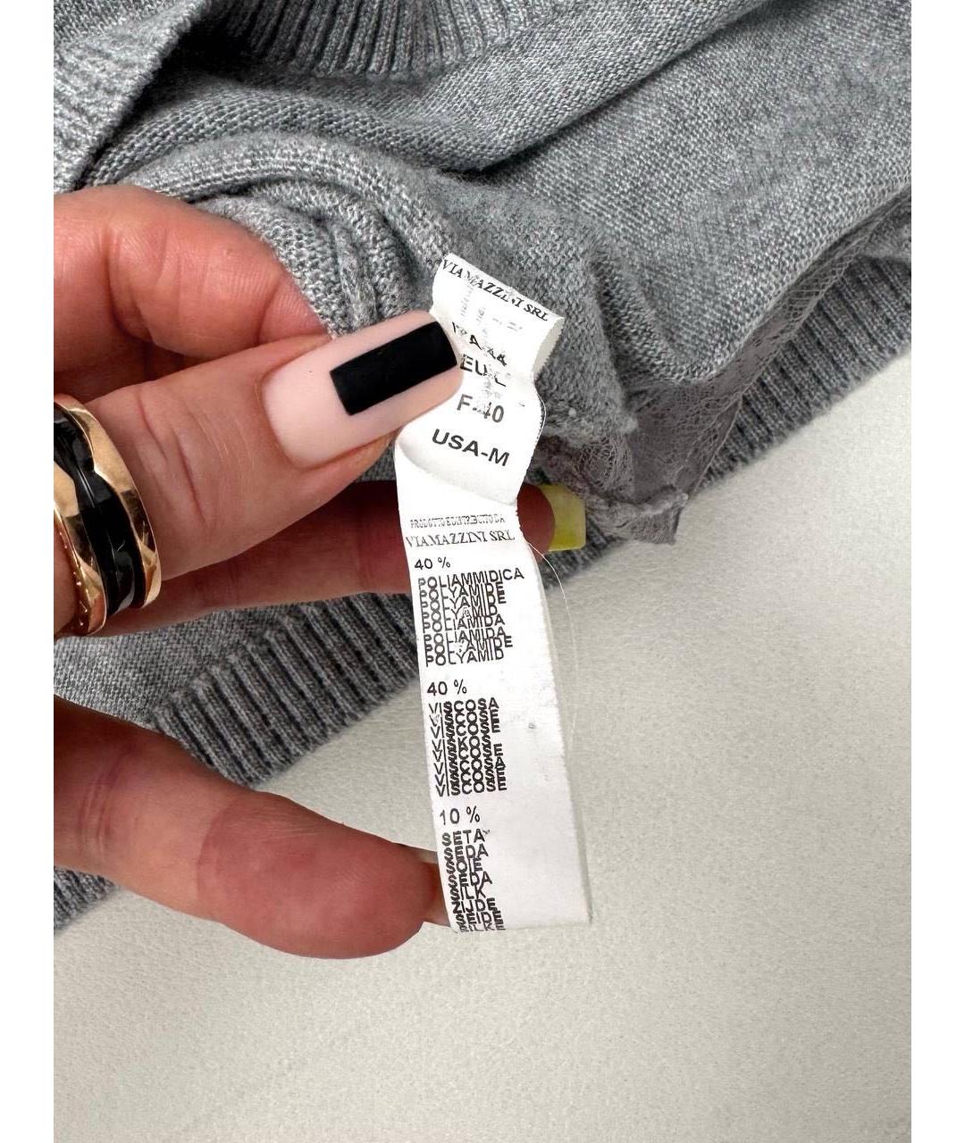 ERMANNO SCERVINO Антрацитовый вискозный джемпер / свитер, фото 5