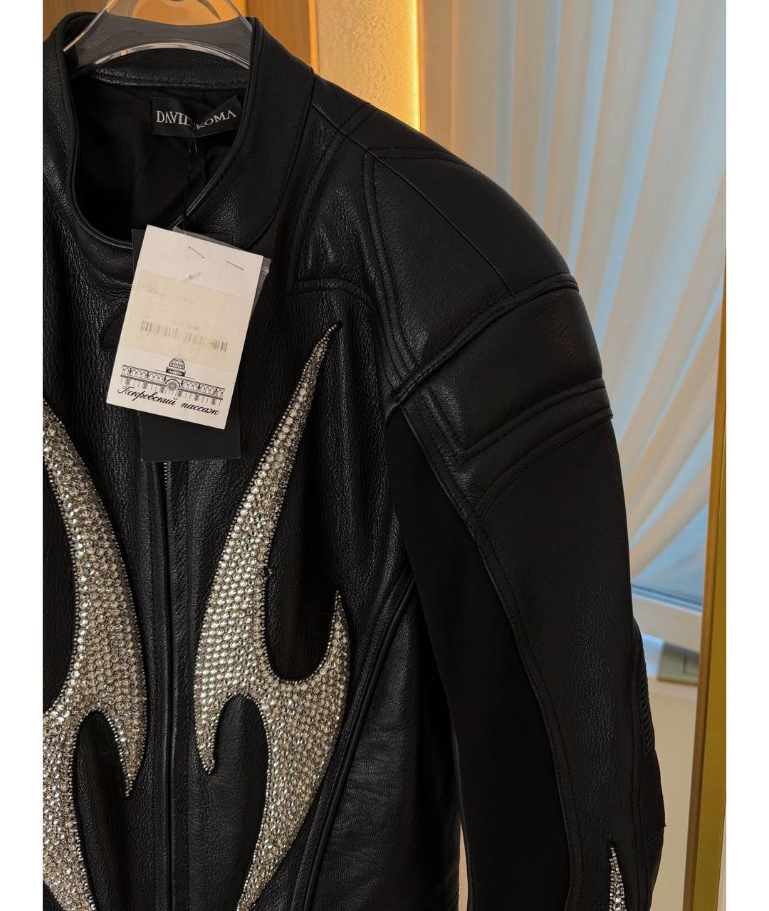 DAVID KOMA Черная кожаная куртка, фото 7