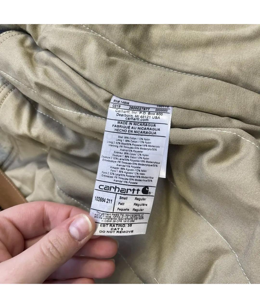 CARHARTT Горчичная хлопковая куртка, фото 5