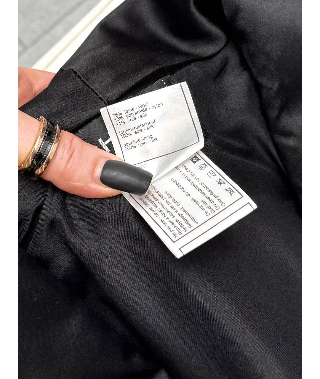 CHANEL Черное шерстяное коктейльное платье, фото 5