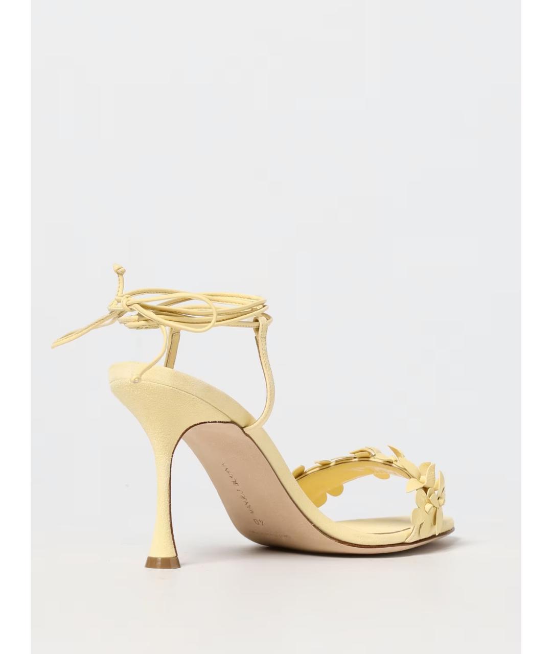 MANOLO BLAHNIK Желтые замшевые босоножки, фото 3