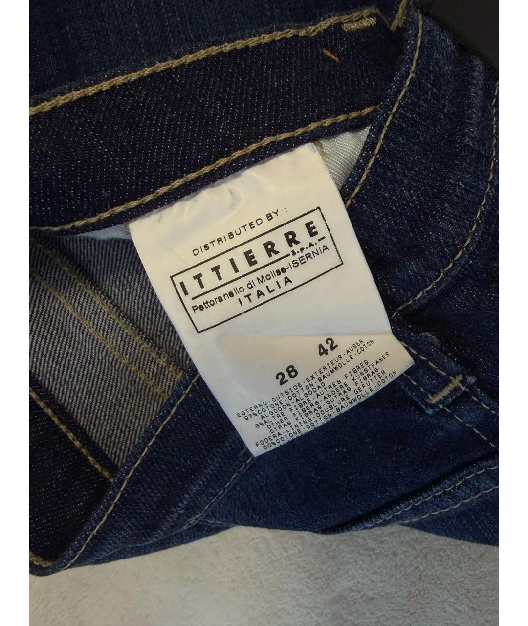 VERSACE Темно-синие хлопковые джинсы клеш, фото 6