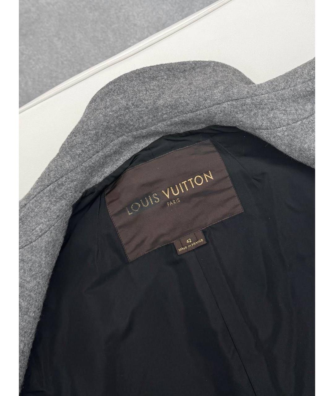 LOUIS VUITTON Серое шерстяное пальто, фото 3