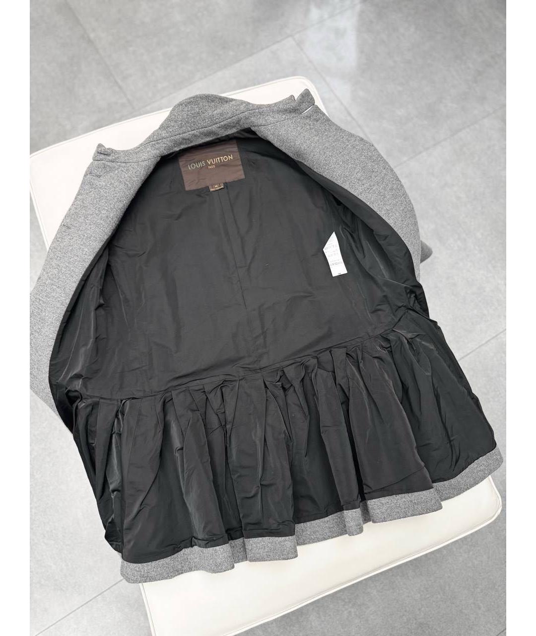 LOUIS VUITTON Серое шерстяное пальто, фото 4