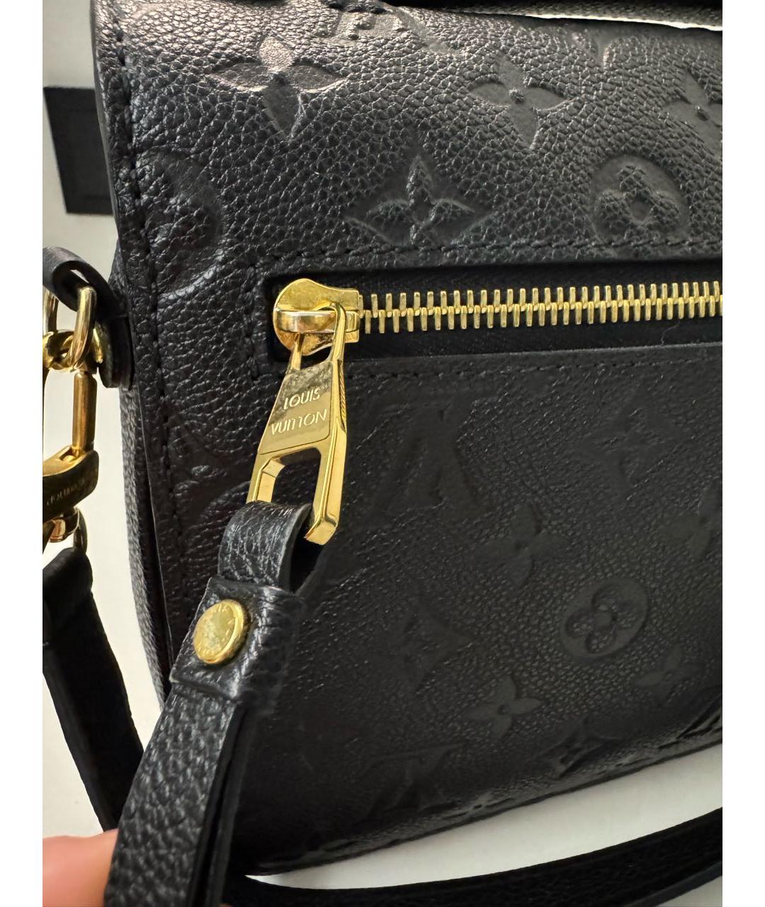 LOUIS VUITTON Черная кожаная сумка через плечо, фото 2