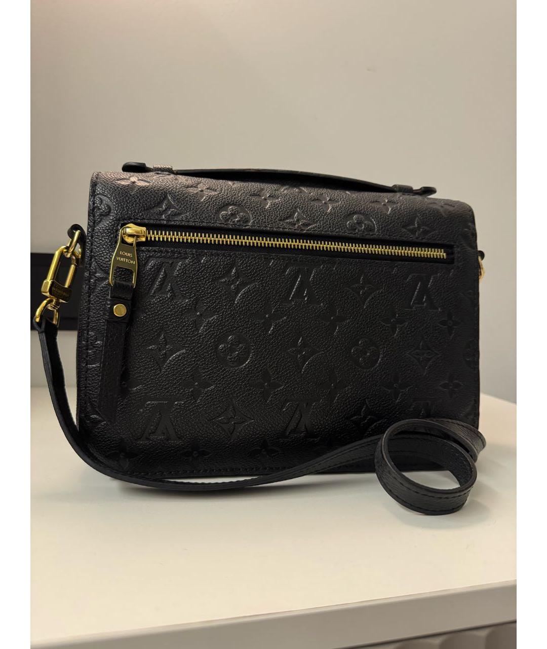 LOUIS VUITTON Черная кожаная сумка через плечо, фото 3