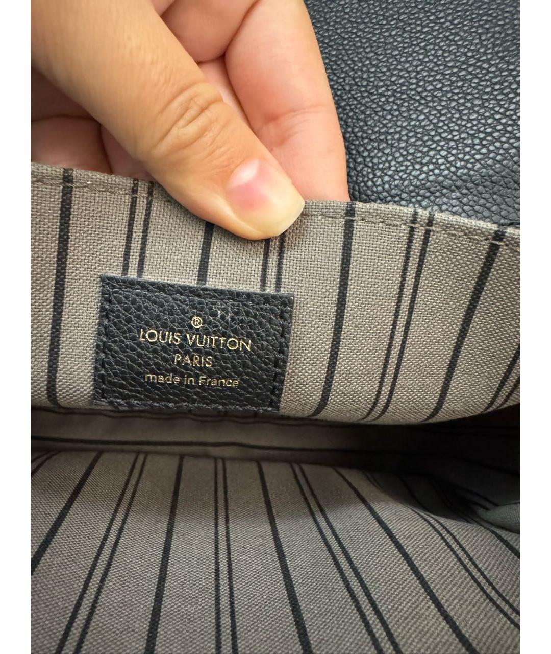 LOUIS VUITTON Черная кожаная сумка через плечо, фото 6