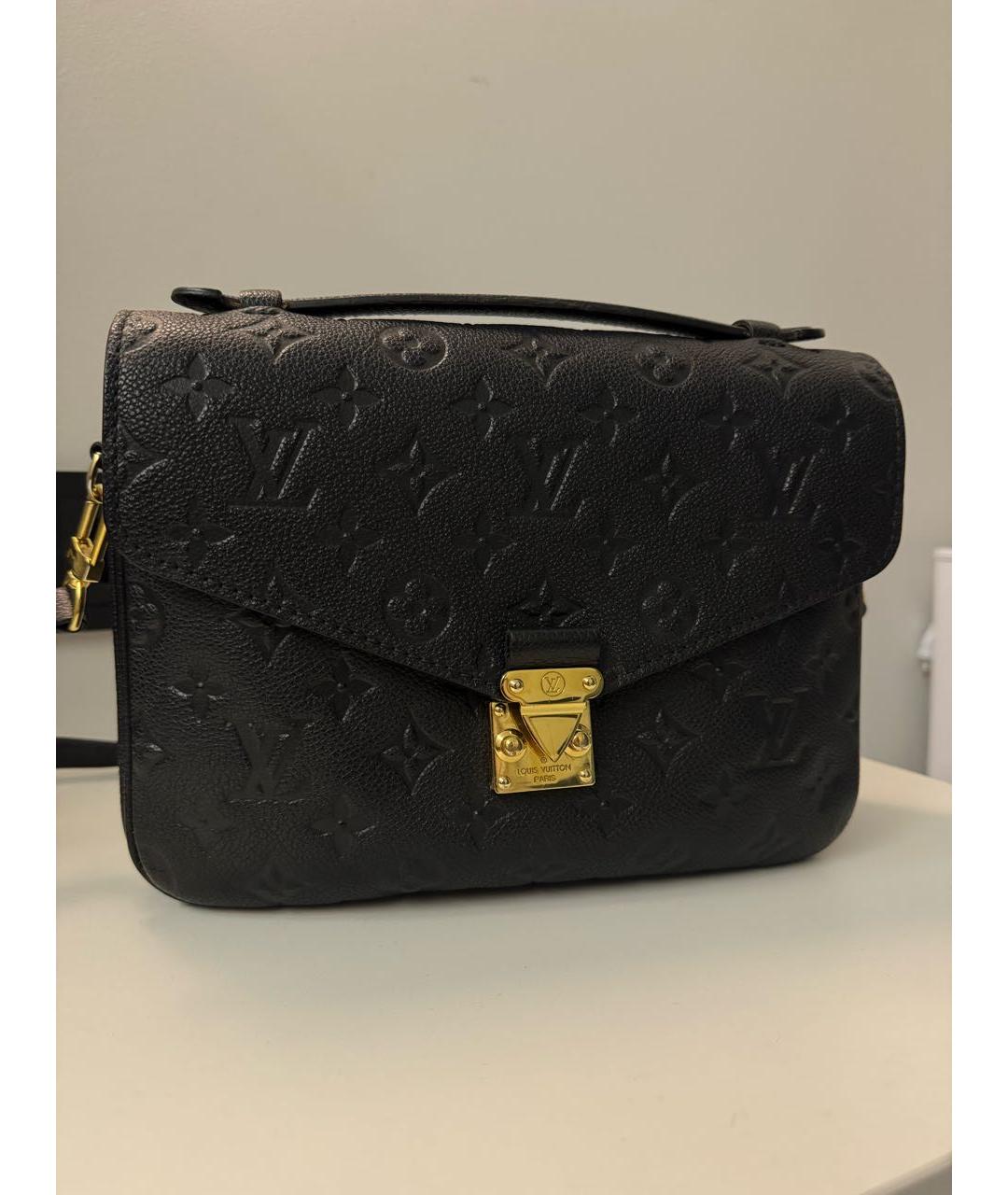 LOUIS VUITTON Черная кожаная сумка через плечо, фото 9