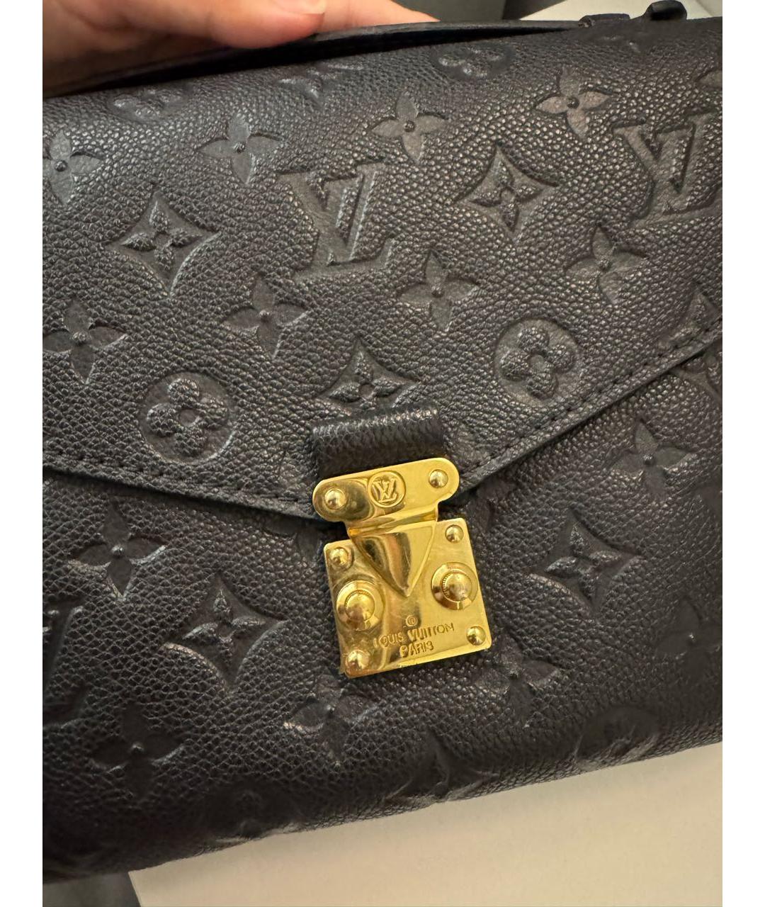 LOUIS VUITTON Черная кожаная сумка через плечо, фото 5