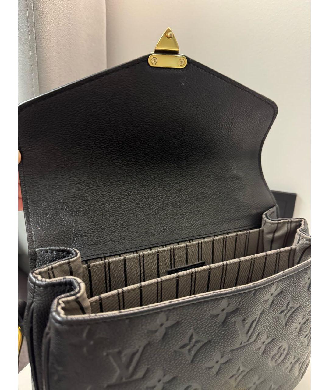 LOUIS VUITTON Черная кожаная сумка через плечо, фото 4