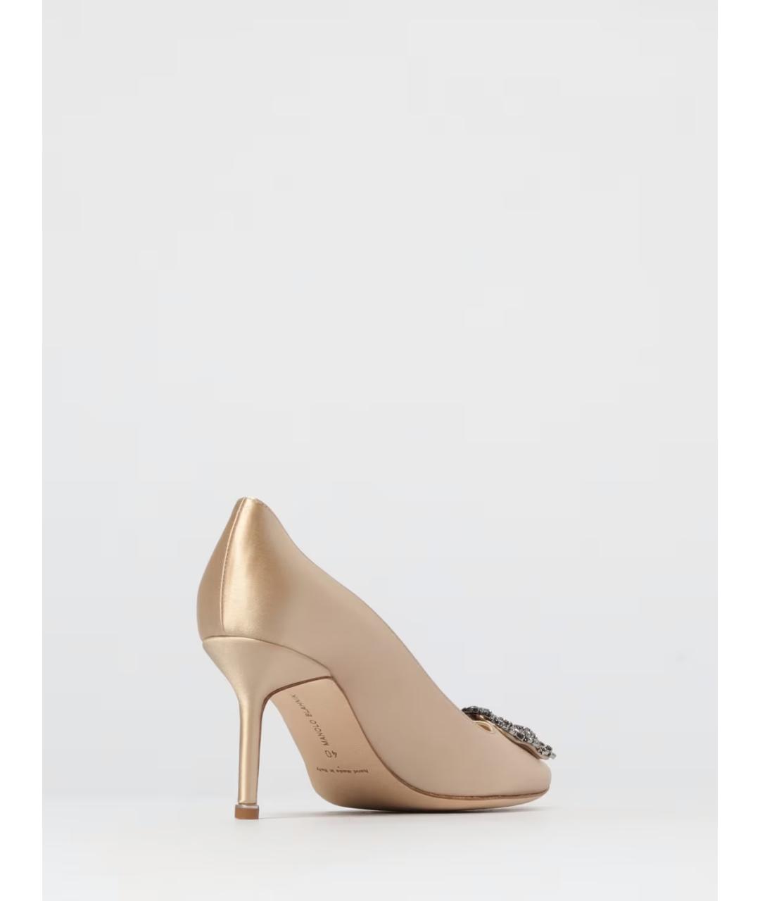 MANOLO BLAHNIK Бежевые текстильные туфли, фото 3