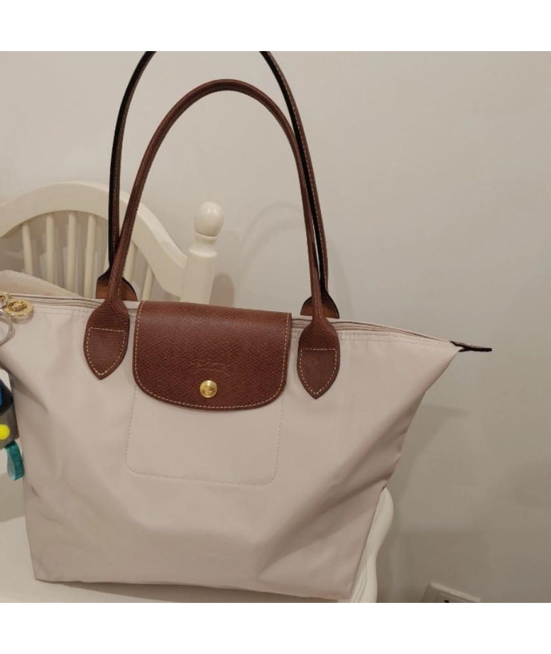 LONGCHAMP Бежевая тканевая сумка тоут, фото 6