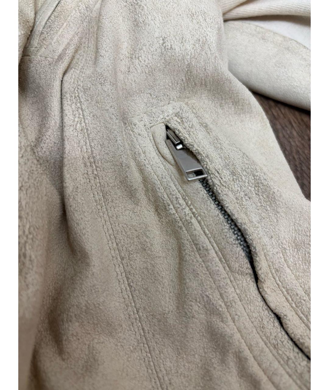 RICK OWENS Бежевая кожаная куртка, фото 6