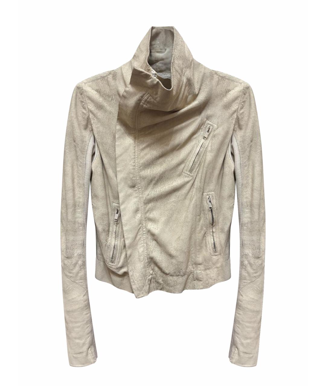 RICK OWENS Бежевая кожаная куртка, фото 1