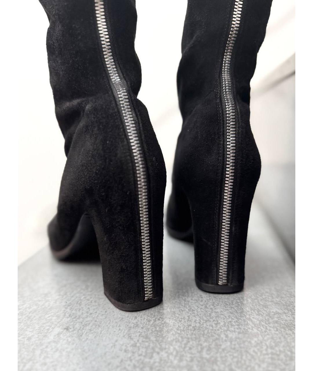 BALENCIAGA Черные замшевые ботфорты, фото 4