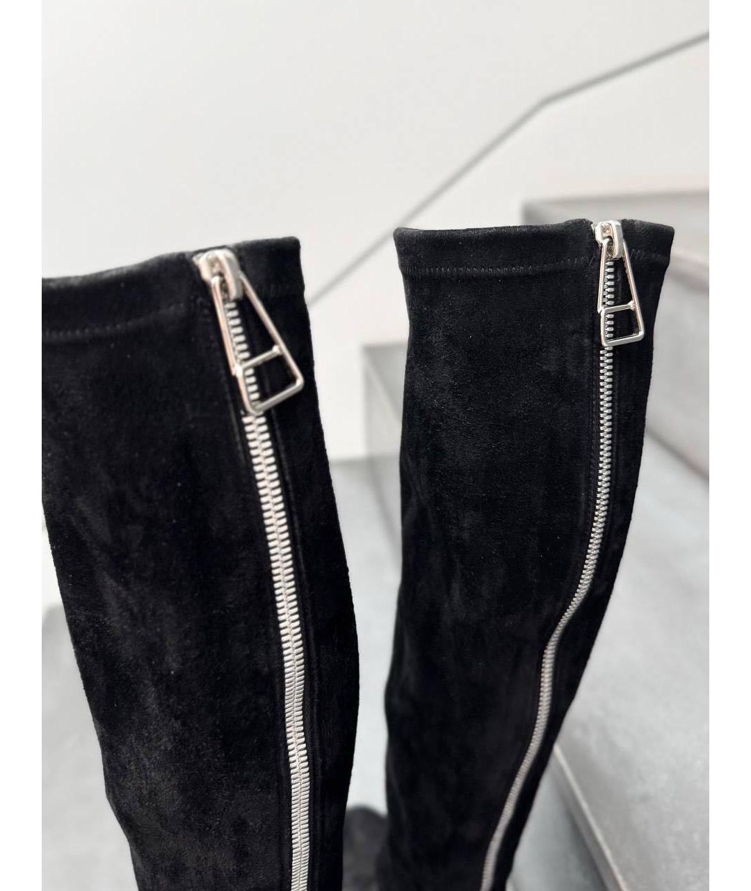 BALENCIAGA Черные замшевые ботфорты, фото 8