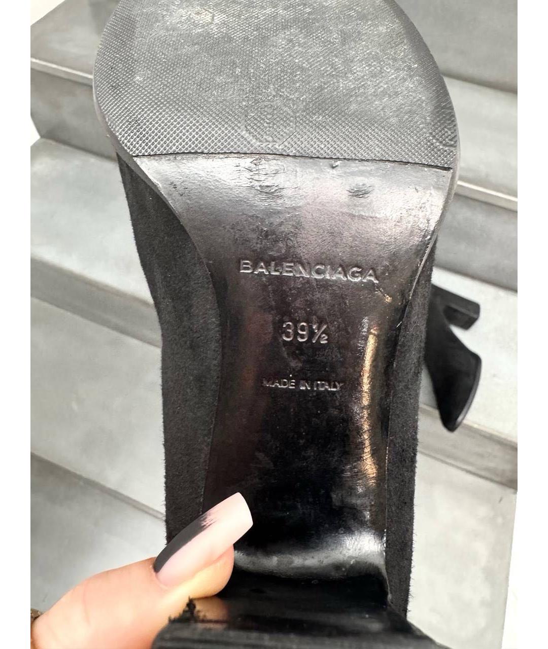 BALENCIAGA Черные замшевые ботфорты, фото 6