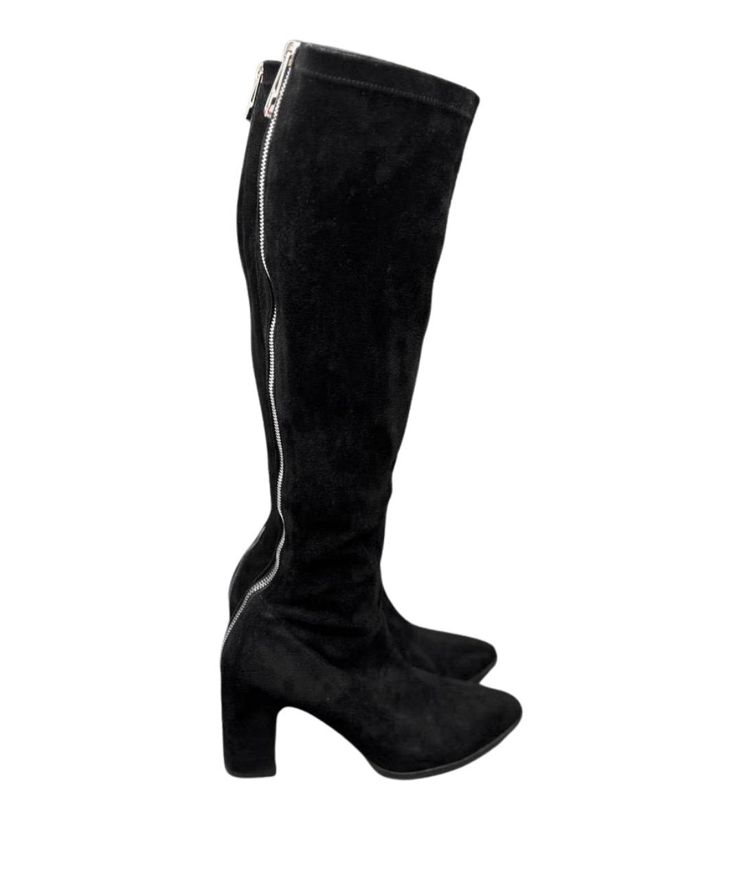 BALENCIAGA Черные замшевые ботфорты, фото 1