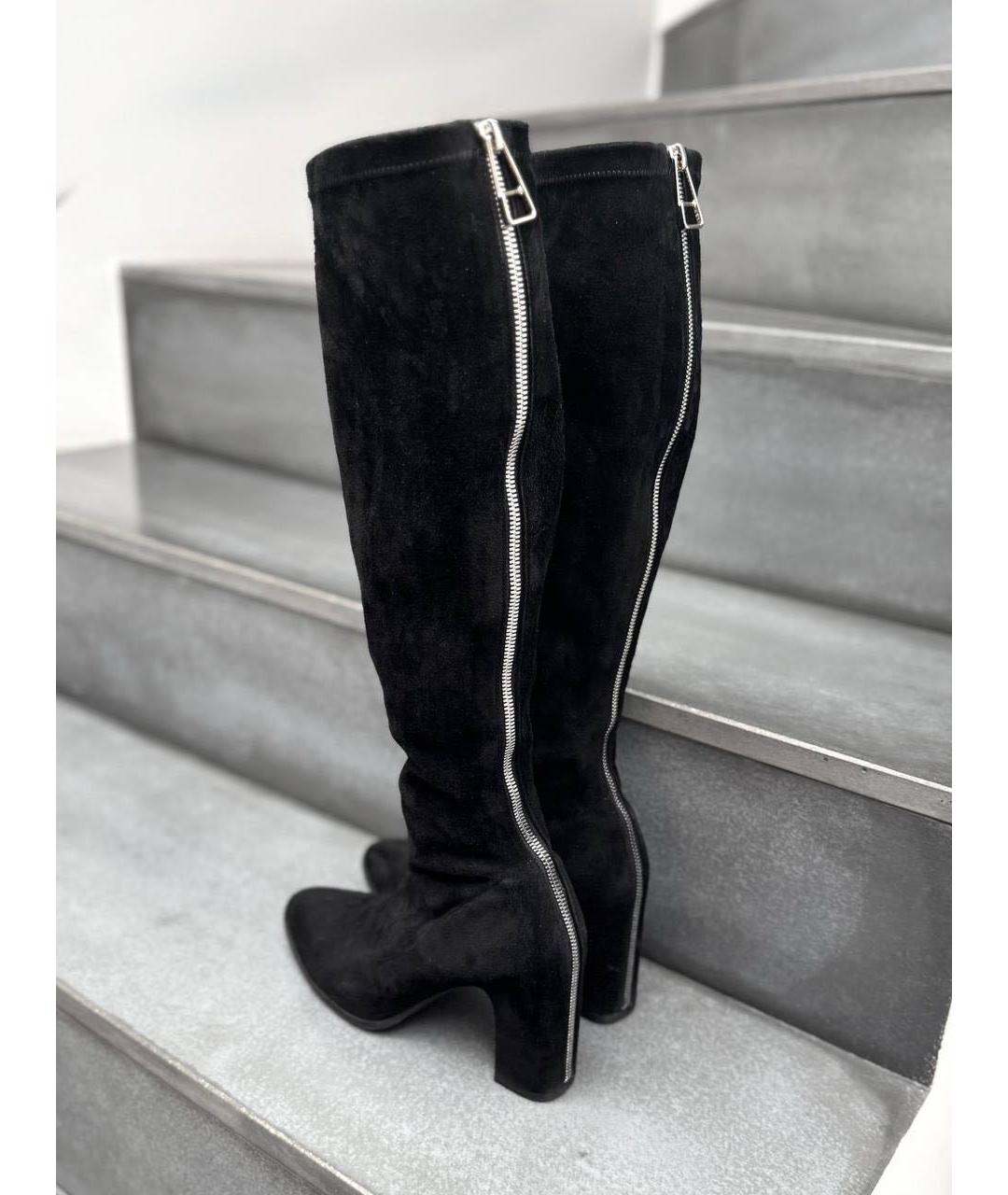 BALENCIAGA Черные замшевые ботфорты, фото 2