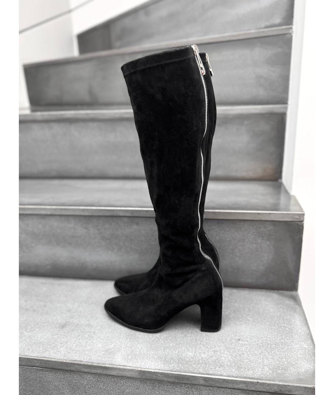 BALENCIAGA Черные замшевые ботфорты, фото 9