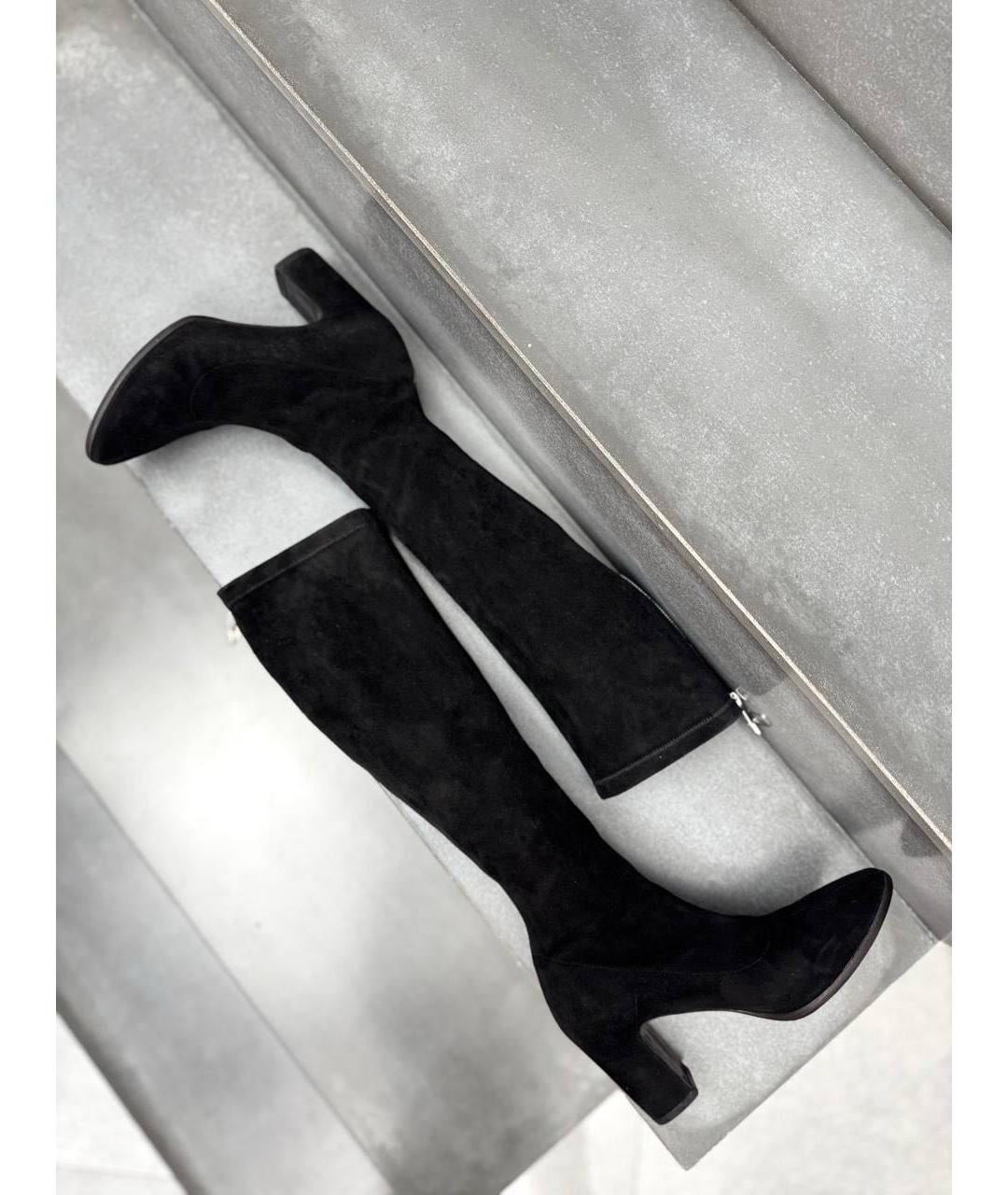 BALENCIAGA Черные замшевые ботфорты, фото 7