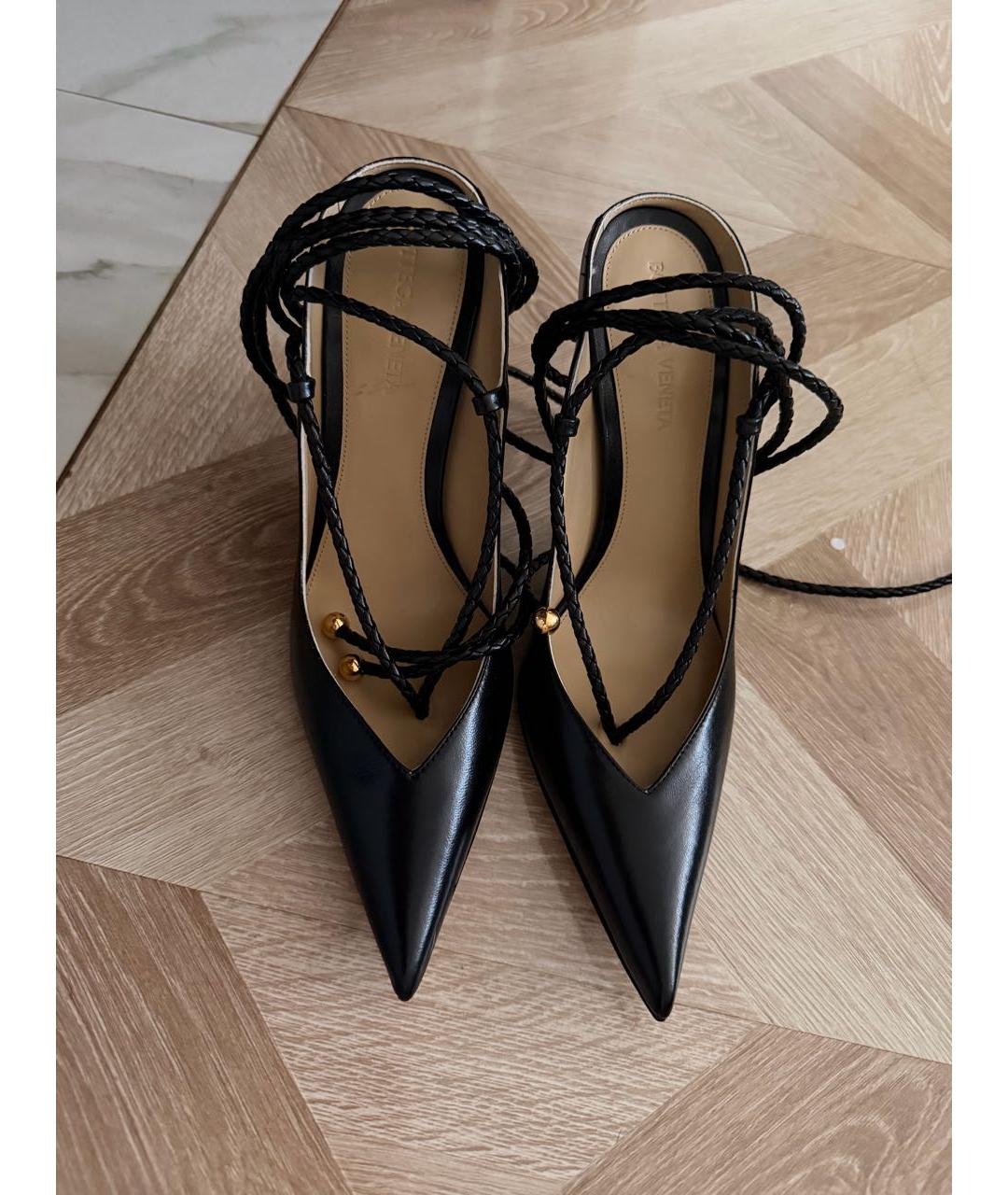 BOTTEGA VENETA Черные кожаные сабо, фото 6