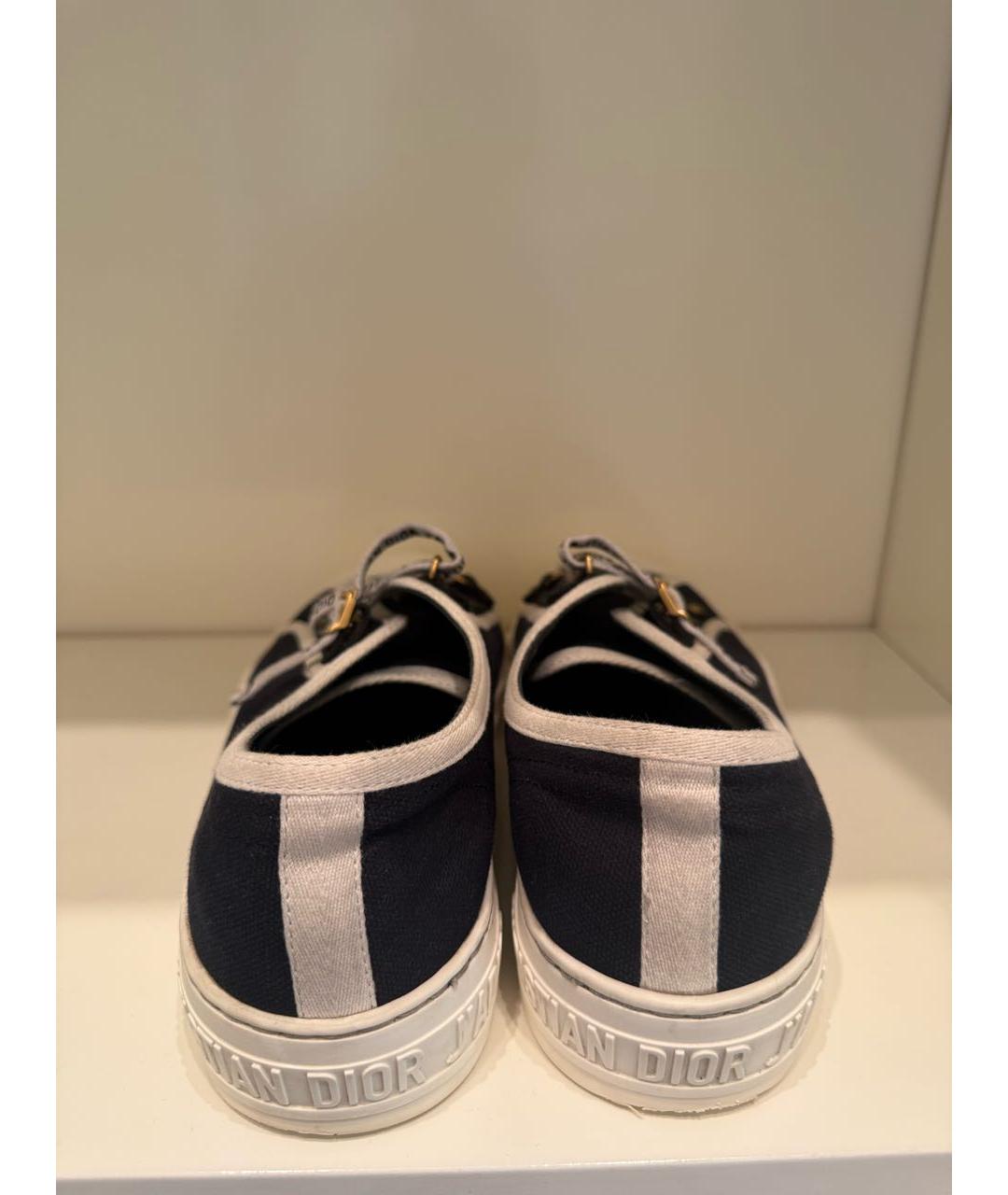 CHRISTIAN DIOR Темно-синие текстильные кеды, фото 5