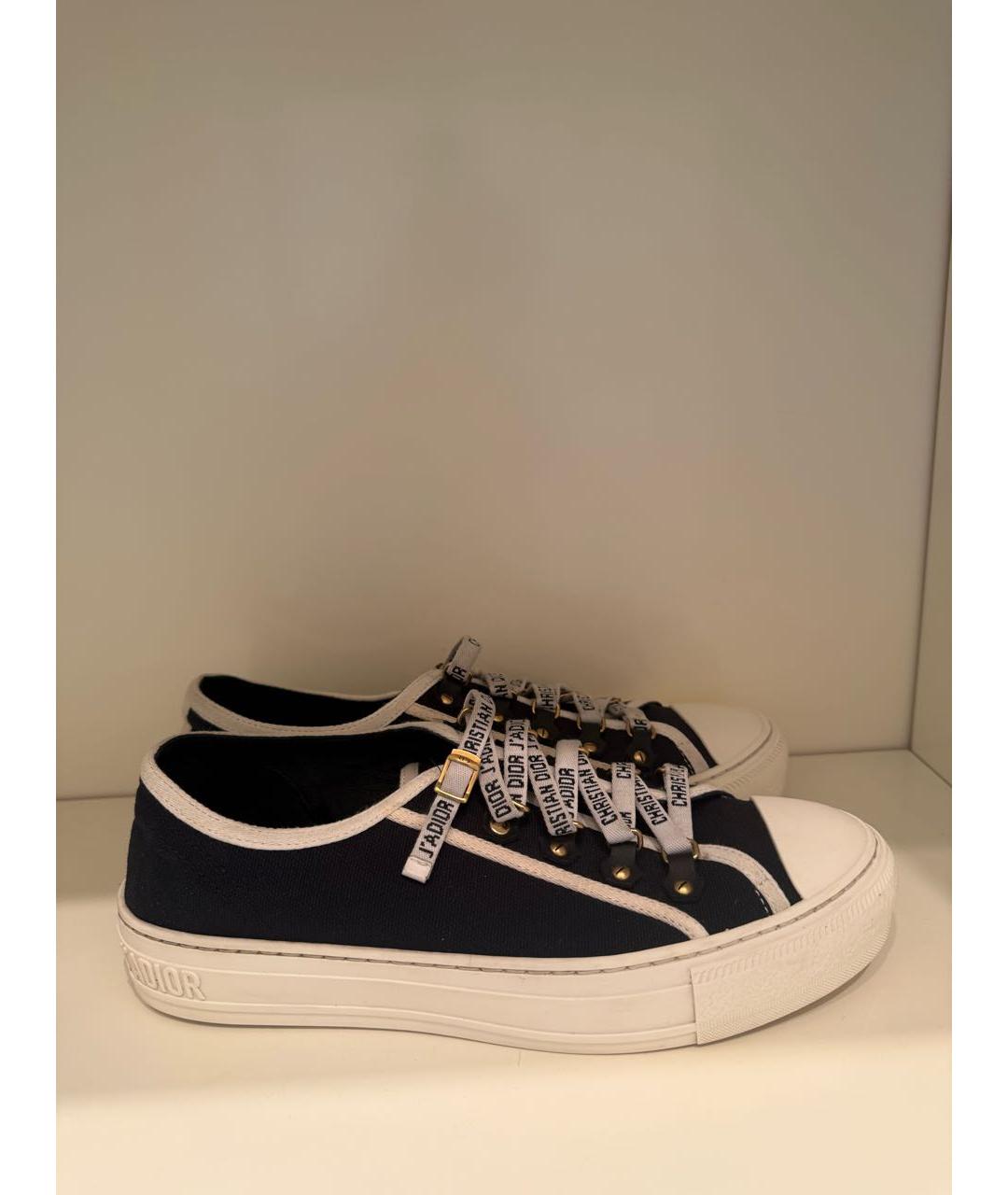 CHRISTIAN DIOR Темно-синие текстильные кеды, фото 7