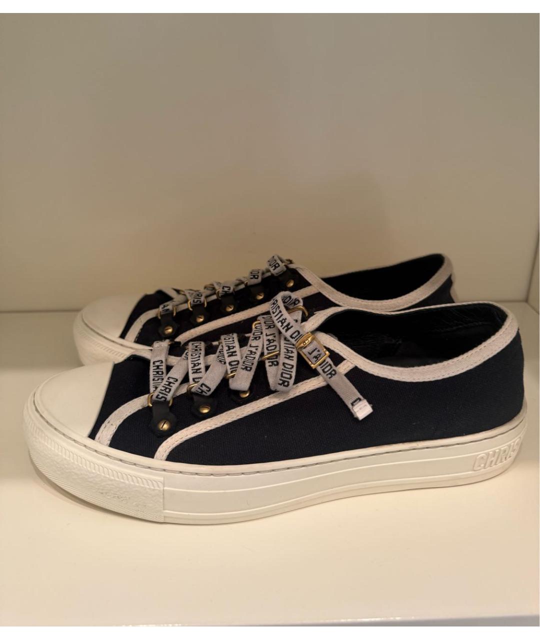 CHRISTIAN DIOR Темно-синие текстильные кеды, фото 2