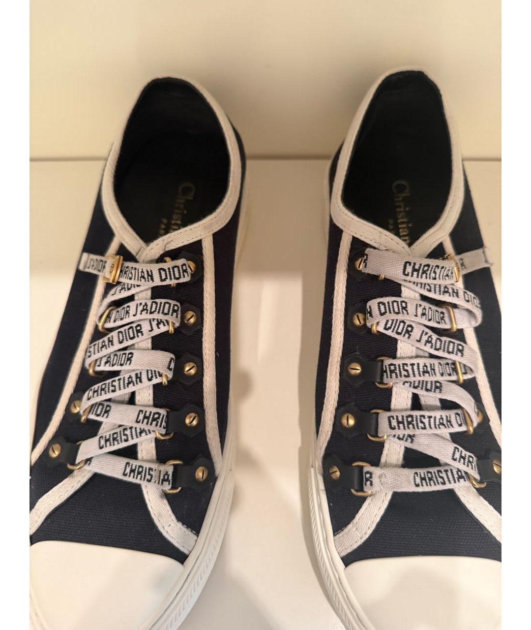 CHRISTIAN DIOR Темно-синие текстильные кеды, фото 4