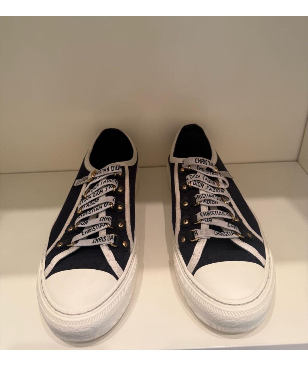 CHRISTIAN DIOR Темно-синие текстильные кеды, фото 3