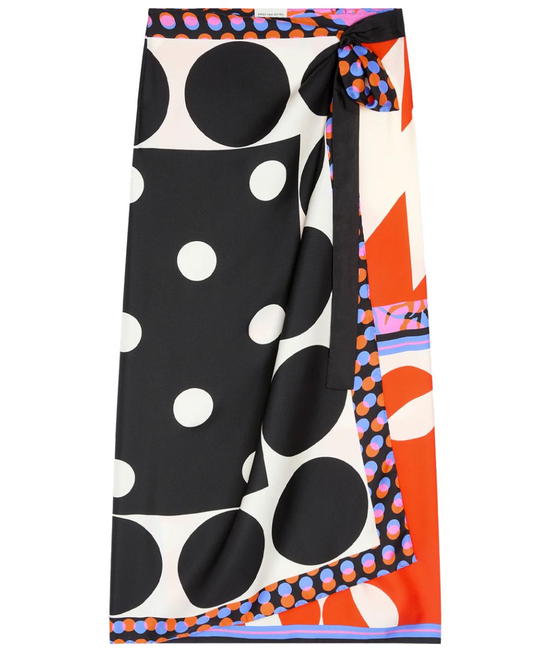 DRIES VAN NOTEN Мульти шелковая юбка миди, фото 1