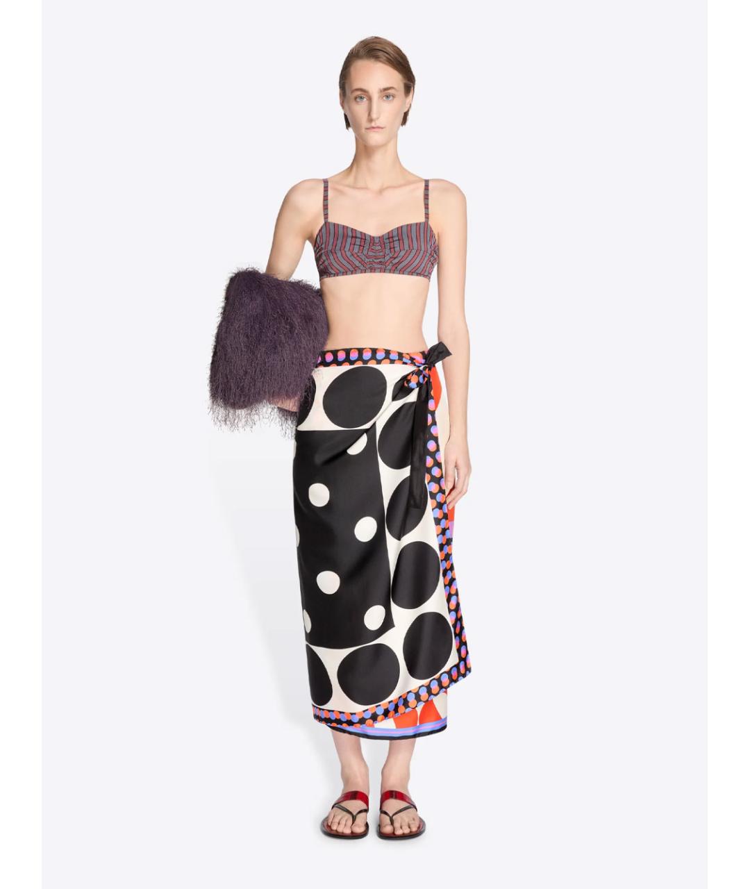 DRIES VAN NOTEN Мульти шелковая юбка миди, фото 2