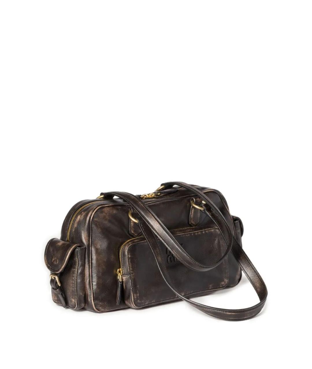 MIU MIU Коричневая кожаная сумка через плечо, фото 4