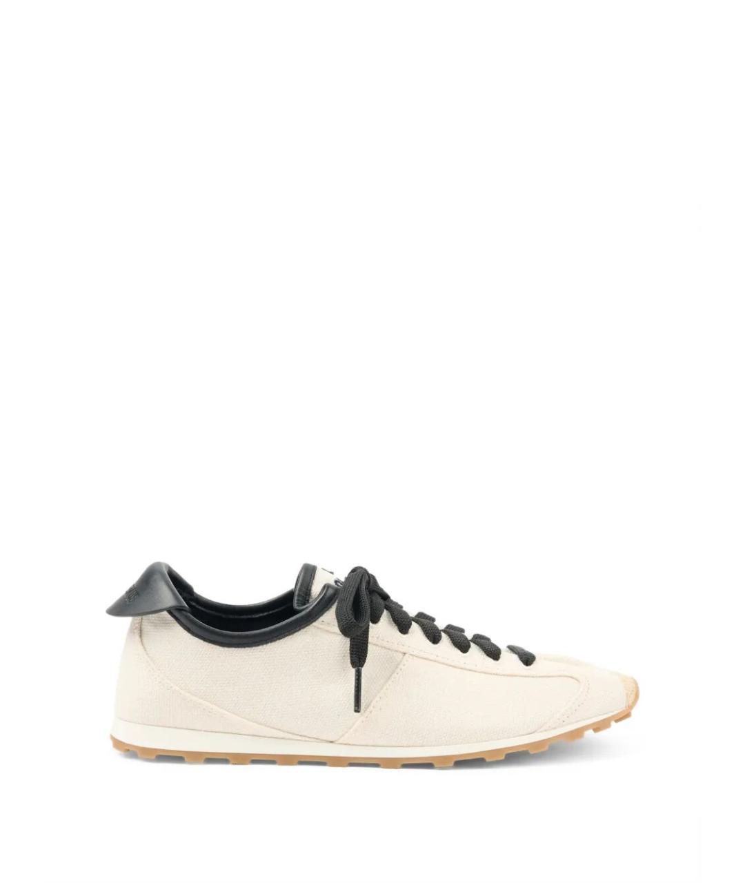 JACQUEMUS Белые текстильные низкие кроссовки / кеды, фото 1