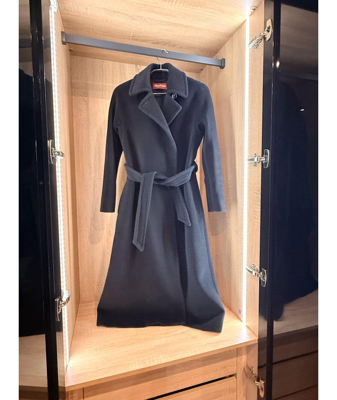 MAX MARA STUDIO Черное шерстяное пальто, фото 2