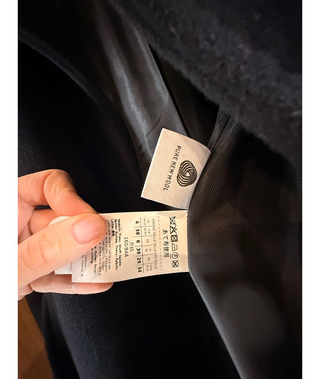 MAX MARA STUDIO Черное шерстяное пальто, фото 6