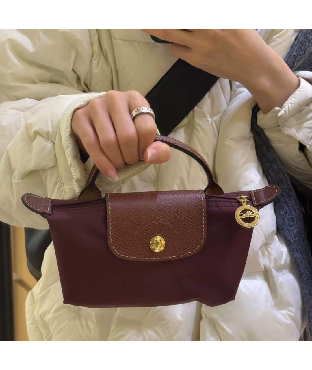 LONGCHAMP Бордовая сумка с короткими ручками, фото 7