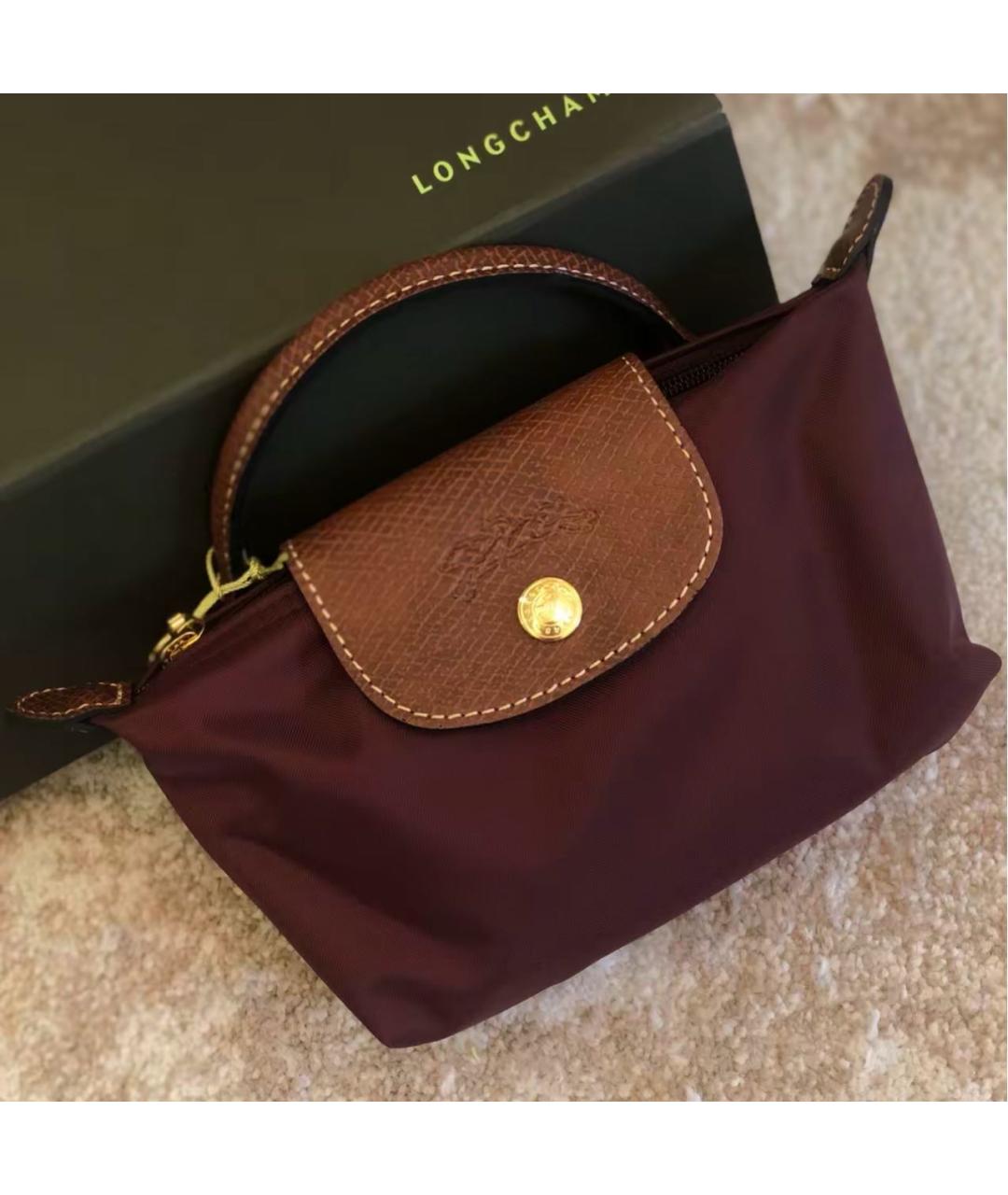 LONGCHAMP Бордовая сумка с короткими ручками, фото 5
