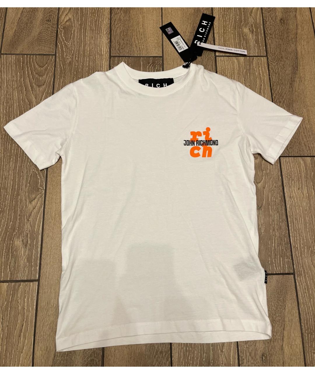 JOHN RICHMOND Белая хлопковая футболка, фото 5