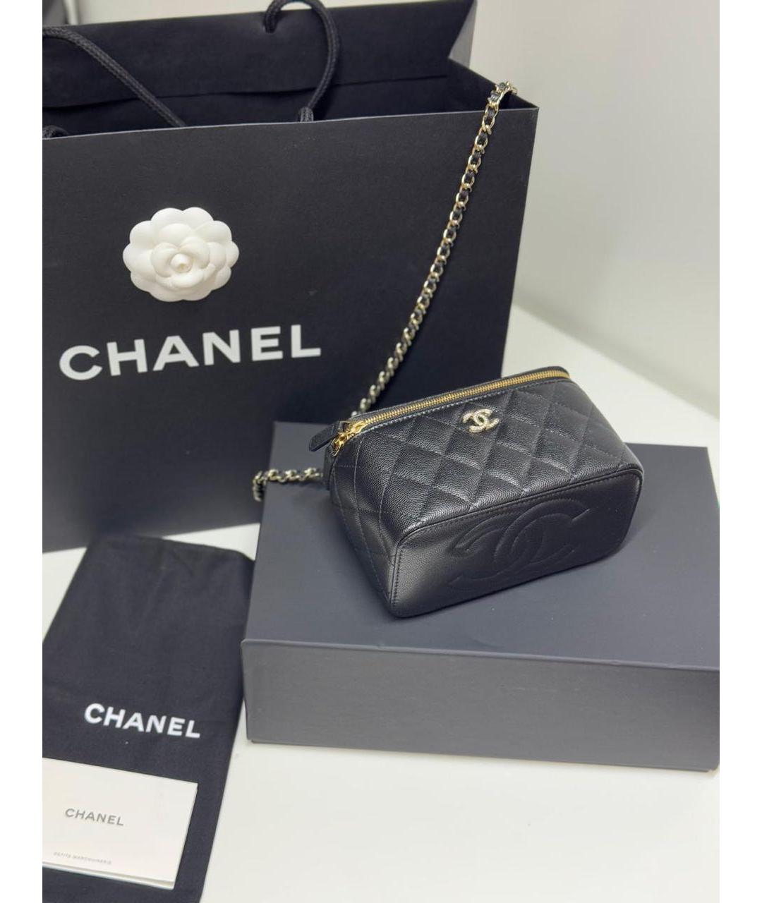 CHANEL Черная кожаная сумка через плечо, фото 4