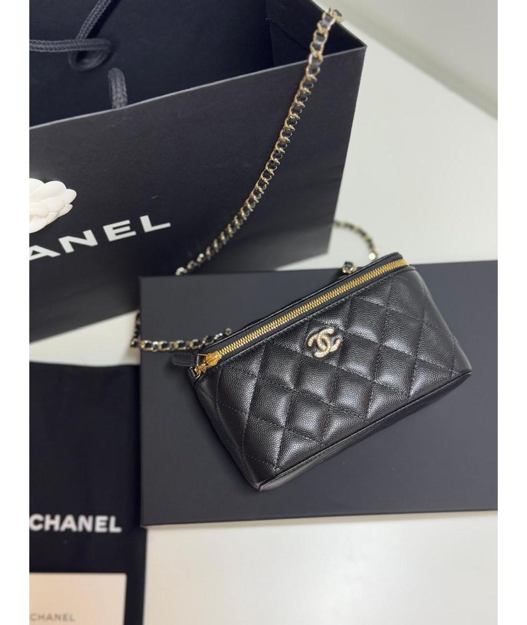 CHANEL Черная кожаная сумка через плечо, фото 3