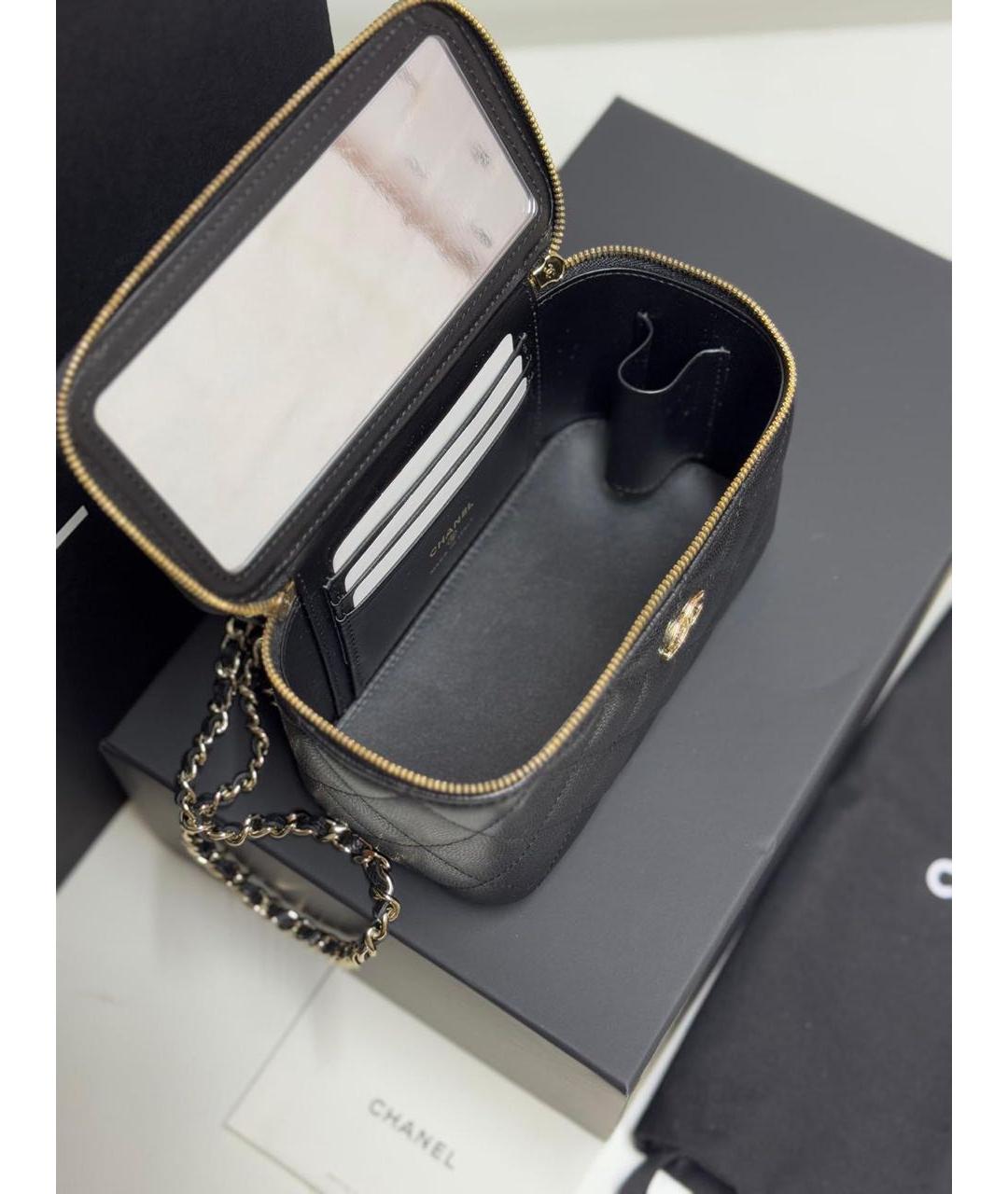 CHANEL Черная кожаная сумка через плечо, фото 5