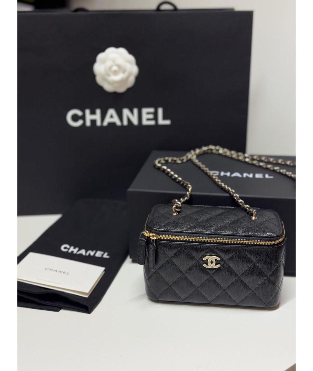 CHANEL Черная кожаная сумка через плечо, фото 6